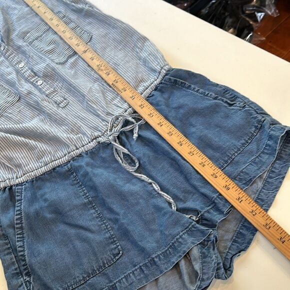 C and C California romper denim with striped denim top size small - Picture 12 of 13